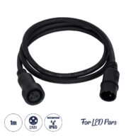 Καλώδιο 3PIN DMX512 1 Μέτρο από Female XLR σε Male XLR Τερματισμένο Αδιάβροχο IP65 Μ100cm – Μαύρο