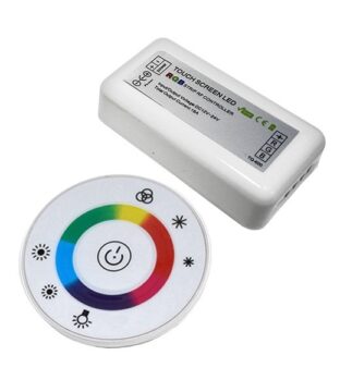 Ασύρματος LED RGB Controller με Λευκό Στρογγυλό Χειριστήριο Αφής 2.4G 12v (192w) – 24v (384w) DC GloboStar 77545