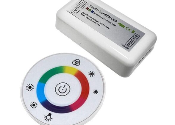 Ασύρματος LED RGB Controller με Λευκό Στρογγυλό Χειριστήριο Αφής 2.4G 12v (192w) - 24v (384w) DC GloboStar 77545