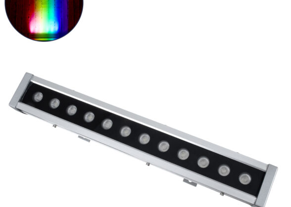 Μπάρα Φωτισμού Wall Washer LED 96W 10080lm 30° AC 230V Αδιάβροχο IP65 Μ52 x Π7.5 x Υ7cm Πολύχρωμο 4in1 RGBW DMX512 Display on Body - Ασημί