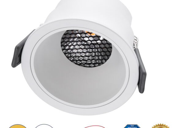 Χωνευτό LED Spot Downlight TrimLess Φ8.4cm 10W 1250lm 38° AC 220-240V IP20 Φ8.4 x Υ5.9cm - Στρόγγυλο - Λευκό & Anti-Glare HoneyComb - Θερμό Λευκό 2700K - Bridgelux COB - 5 Years Warranty