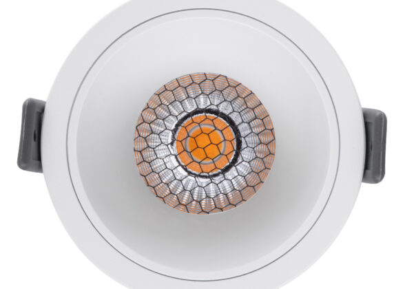 Χωνευτό LED Spot Downlight TrimLess Φ8.4cm 10W 1250lm 38° AC 220-240V IP20 Φ8.4 x Υ5.9cm - Στρόγγυλο - Λευκό & Anti-Glare HoneyComb - Θερμό Λευκό 2700K - Bridgelux COB - 5 Years Warranty