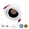 Χωνευτό LED Spot Downlight TrimLess Φ8.5cm 10W 1300lm 38° AC 220-240V IP20 Φ8.5 x Υ6.6cm - Στρόγγυλο - Κινούμενο - Λευκό με Μαύρο Κάτοπτρο & Anti-Glare HoneyComb - Φυσικό Λευκό 4500K - Bridgelux COB - 5 Years Warranty