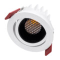 Χωνευτό LED Spot Downlight TrimLess Φ8.5cm 10W 1300lm 38° AC 220-240V IP20 Φ8.5 x Υ6.6cm - Στρόγγυλο - Κινούμενο - Λευκό με Μαύρο Κάτοπτρο & Anti-Glare HoneyComb - Φυσικό Λευκό 4500K - Bridgelux COB - 5 Years Warranty