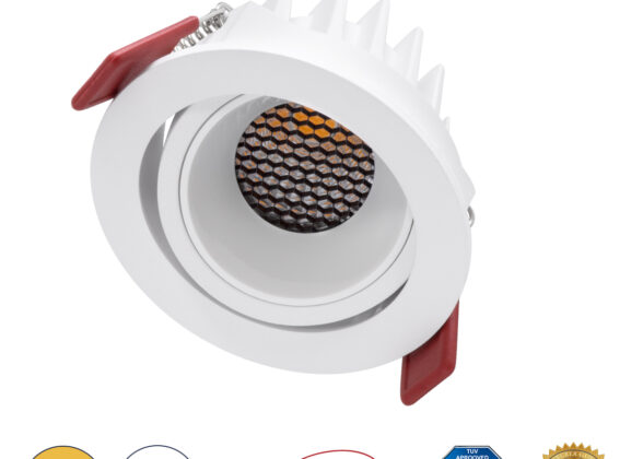 Χωνευτό LED Spot Downlight TrimLess Φ8.5cm 10W 1250lm 38° AC 220-240V IP20 Φ8.5 x Υ6.6cm - Στρόγγυλο - Κινούμενο - Λευκό & Anti-Glare HoneyComb - Θερμό Λευκό 2700K - Bridgelux COB - 5 Years Warranty