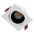 Χωνευτό LED Spot Downlight TrimLess Μ8.5xΠ8.5cm 10W 1250lm 38° AC 220-240V IP20 Μ8.5 x Π8.5 x Υ6.6cm - Τετράγωνο - Κινούμενο - Λευκό με Μαύρο Κάτοπτρο & Anti-Glare HoneyComb - Θερμό Λευκό 2700K - Bridgelux COB - 5 Years Warranty