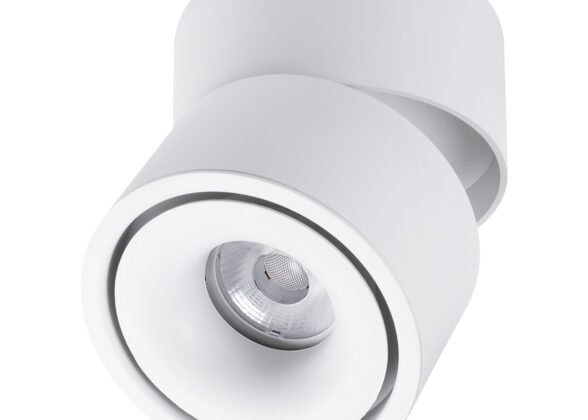 Επιφανειακό LED Spot Downlight Φ10cm 12W 1560lm 36° AC 220-240V IP20 Φ10 x Υ10.5cm - Στρόγγυλο - Λευκό - Φυσικό Λευκό 4500K - Bridgelux COB - 5 Years Warranty