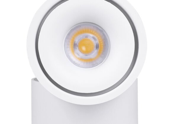 Επιφανειακό LED Spot Downlight Φ10cm 12W 1560lm 36° AC 220-240V IP20 Φ10 x Υ10.5cm - Στρόγγυλο - Λευκό - Φυσικό Λευκό 4500K - Bridgelux COB - 5 Years Warranty