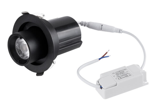 Χωνευτό LED Spot Downlight TrimLess Φ9cm 7W 875lm 36° AC 220-240V IP20 Φ9cm x Υ9cm - Στρόγγυλο - Μαύρο - Θερμό Λευκό 2700K - Bridgelux COB - 5 Years Warranty