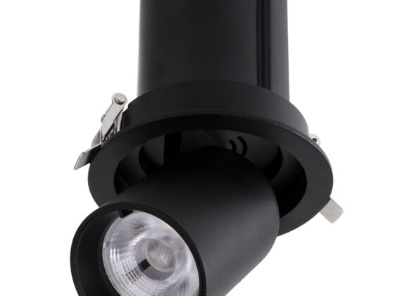 Χωνευτό LED Spot Downlight TrimLess Φ11cm 12W 1500lm 36° AC 220-240V IP20 Φ11cm x Υ11.5cm - Στρόγγυλο - Μαύρο - Θερμό Λευκό 2700K - Bridgelux COB - 5 Years Warranty