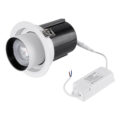 Χωνευτό LED Spot Downlight TrimLess Φ13.5cm 20W 2600lm 36° AC 220-240V IP20 Φ13.5cm x Υ14cm - Στρόγγυλο - Λευκό με Μαύρο Κάτοπτρο - Φυσικό Λευκό 4500K - Bridgelux COB - 5 Years Warranty