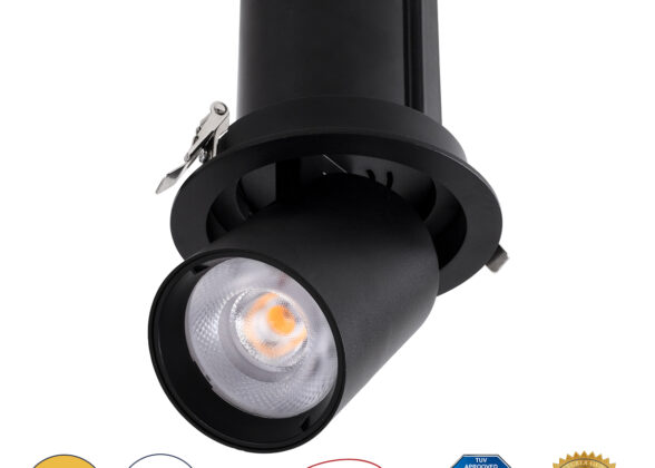 Χωνευτό LED Spot Downlight TrimLess Φ13.5cm 20W 2500lm 36° AC 220-240V IP20 Φ13.5cm x Υ14cm - Στρόγγυλο - Μαύρο - Θερμό Λευκό 2700K - Bridgelux COB - 5 Years Warranty