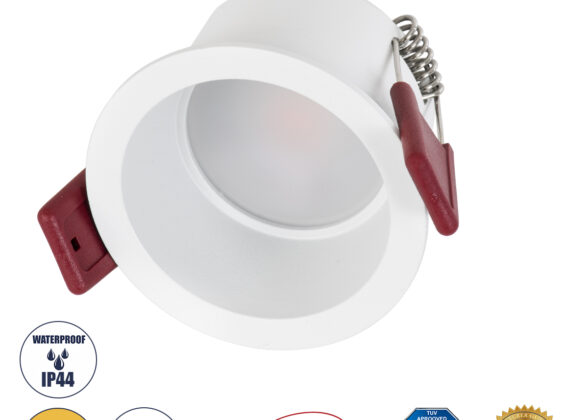 Χωνευτό LED Spot Downlight TrimLess Μπάνιου & WC Φ6.6cm 7W 700lm 45° AC 220-240V IP44 Φ6.6 x Υ5.3cm - Στρόγγυλο - Λευκό - Θερμό Λευκό 2700K - Bridgelux COB - TÜV Certified Driver - 5 Years Warranty