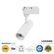 Μονοφασικό Φωτιστικό Σποτ Ράγας LED 10W 1200lm 36° Acrylic HQ LENS AC 220-240V IP20 Φ4.5 x Υ19cm Θερμό Λευκό 2700K – EUROTRACK® System 1L+1N – Λευκό – Bridgelux Chip – TÜV Certified Driver – 5 Χρόνια Εγγύηση