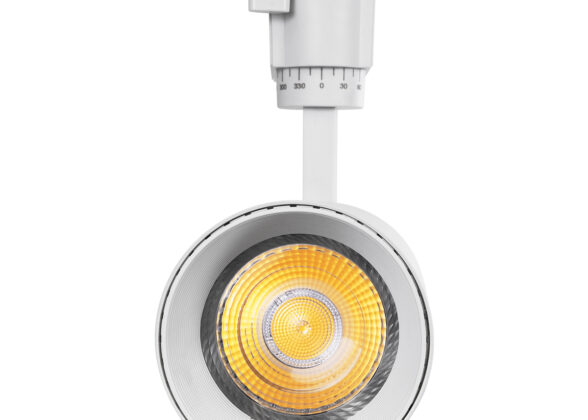 Μονοφασικό Φωτιστικό Σποτ Ράγας LED 30W 3750lm 36° Acrylic HQ LENS AC 220-240V IP20 Φ7.5 x Υ22.7cm Φυσικό Λευκό 4500K - EUROTRACK® System 1L+1N - Λευκό - Bridgelux Chip - TÜV Certified Driver - 5 Χρόνια Εγγύηση