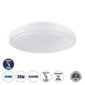 Πλαφονιέρα Οροφής LED 30W 3000lm 120° AC 220-240V με Ενσωματωμένο Σύστημα Ρυθμιζόμενου Microwave Αισθητήρα Κίνησης - Αδιάβροχη IP54 Φ38 x Υ5.3cm Ψυχρό Λευκό 6000K - Λευκό - Bridgelux Chips - 3 Years Warranty