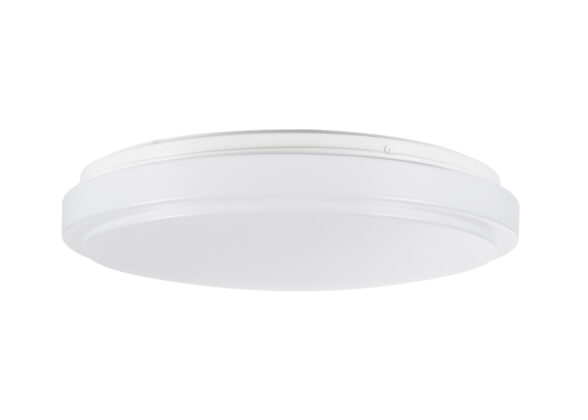 Πλαφονιέρα Οροφής LED 30W 3000lm 120° AC 220-240V με Ενσωματωμένο Σύστημα Ρυθμιζόμενου Microwave Αισθητήρα Κίνησης - Αδιάβροχη IP54 Φ38 x Υ5.3cm Ψυχρό Λευκό 6000K - Λευκό - Bridgelux Chips - 3 Years Warranty