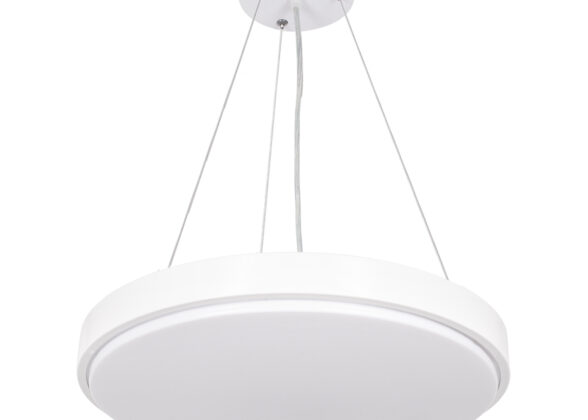 Κρεμαστή Πλαφονιέρα Οροφής LED CCT 76W 8372lm 120° AC 220-240V - Εναλλαγή Φωτισμού μέσω Τηλεχειριστηρίου All In One Ψυχρό Λευκό 6000k+Φυσικό Λευκό 4500k+Θερμό Λευκό 2700k Dimmable Φ45cm - Λευκό - 3 Years Warranty