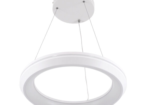 Κρεμαστή Πλαφονιέρα Οροφής Κύκλος LED CCT 55W 6376lm 120° AC 220-240V - Εναλλαγή Φωτισμού μέσω Τηλεχειριστηρίου All In One Ψυχρό Λευκό 6000k+Φυσικό Λευκό 4500k+Θερμό Λευκό 2700k Dimmable Φ48cm - Λευκό - 3 Years Warranty