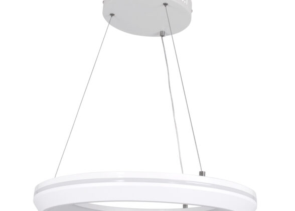 Κρεμαστή Πλαφονιέρα Οροφής Κύκλος LED CCT 55W 6376lm 120° AC 220-240V - Εναλλαγή Φωτισμού μέσω Τηλεχειριστηρίου All In One Ψυχρό Λευκό 6000k+Φυσικό Λευκό 4500k+Θερμό Λευκό 2700k Dimmable Φ48cm - Λευκό - 3 Years Warranty