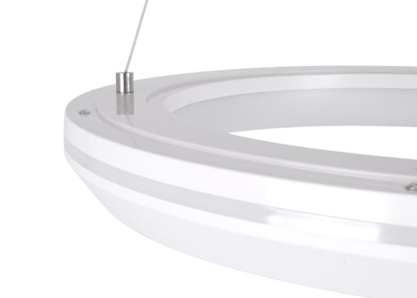 Κρεμαστή Πλαφονιέρα Οροφής Κύκλος LED CCT 55W 6376lm 120° AC 220-240V - Εναλλαγή Φωτισμού μέσω Τηλεχειριστηρίου All In One Ψυχρό Λευκό 6000k+Φυσικό Λευκό 4500k+Θερμό Λευκό 2700k Dimmable Φ48cm - Λευκό - 3 Years Warranty