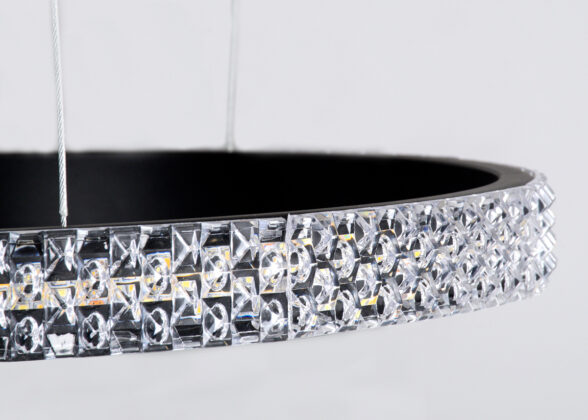 Κρεμαστό Φωτιστικό Δαχτυλίδι-Κύκλος LED CCT 150W 18379lm 360° AC 220-240V - Εναλλαγή Φωτισμού μέσω Τηλεχειριστηρίου All In One Ψυχρό 6000k+Φυσικό 4500k+Θερμό 2700k Dimmable Φ25+40+60+80cm - Μαύρο - 3 Years Warranty