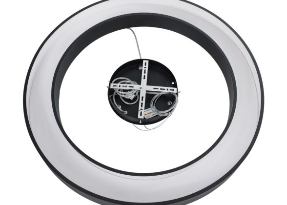 Κρεμαστό Φωτιστικό Δαχτυλίδι-Κύκλος LED CCT 75W 8250lm 120° AC 220-240V - Εναλλαγή Φωτισμού μέσω Τηλεχειριστηρίου All In One Ψυχρό 6000k+Φυσικό 4500k+Θερμό 2700k Dimmable Φ80cm - Μαύρο - 3 Years Warranty