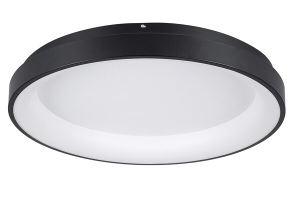 Πλαφονιέρα Οροφής Δαχτυλίδι-Κύκλος LED CCT 105W 12075lm 120° AC 220-240V - Εναλλαγή Φωτισμού μέσω Τηλεχειριστηρίου All In One Ψυχρό 6000k+Φυσικό 4500k+Θερμό 2700k Dimmable Φ60cm - Μαύρο - 3 Years Warranty