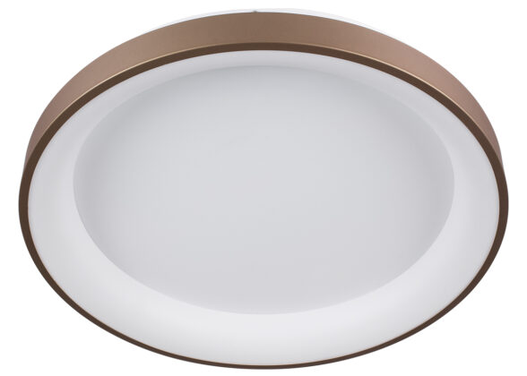 Πλαφονιέρα Οροφής Δαχτυλίδι-Κύκλος LED CCT 105W 12075lm 120° AC 220-240V - Εναλλαγή Φωτισμού μέσω Τηλεχειριστηρίου All In One Ψυχρό 6000k+Φυσικό 4500k+Θερμό 2700k Dimmable Φ60cm - Καφέ Χάλκινο - 3 Years Warranty