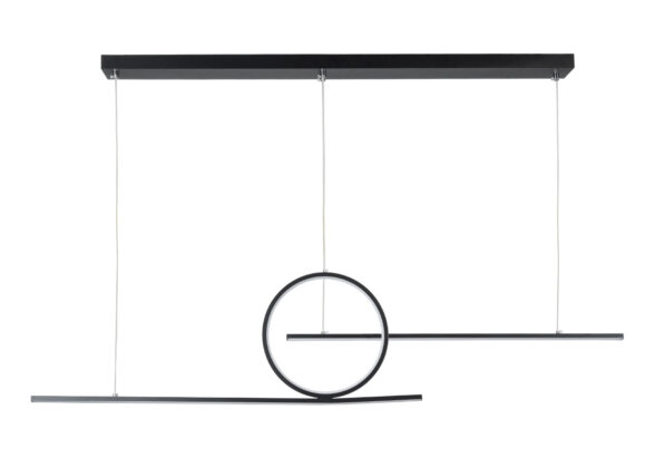 Κρεμαστό Φωτιστικό Οροφής Design LED CCT 67W 7504lm 300° AC 220-240V - Εναλλαγή Φωτισμού μέσω Τηλεχειριστηρίου All In One Ψυχρό 6000k+Φυσικό 4500k+Θερμό 2700K Dimmable Μ110 x Π4.5 x Υ34cm - Μαύρο - 3 Χρόνια Εγγύηση