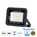 Επαγγελματικός Προβολέας LED 20W 2400lm 120° AC 220-240V - Αδιάβροχος IP67 - Μ12 x Π2.5 x Υ9.5cm - Μαύρο - Φυσικό Λευκό 4500K - LUMILEDS Chips - TÜV Rheinland Certified - 5 Years Warranty