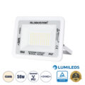 Επαγγελματικός Προβολέας LED 50W 6000lm 120° AC 220-240V - Αδιάβροχος IP67 - Μ21 x Π3.5 x Υ16cm - Λευκό - Φυσικό Λευκό 4500K - LUMILEDS Chips - TÜV Rheinland Certified - 5 Years Warranty