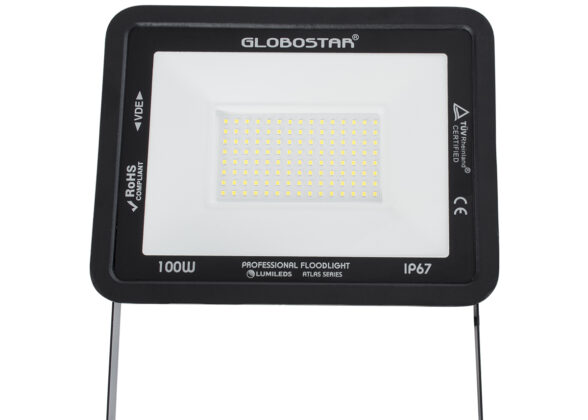 Επαγγελματικός Προβολέας LED 100W 12000lm 120° AC 220-240V - Αδιάβροχος IP67 - Μ27 x Π4 x Υ21cm - Μαύρο - Φυσικό Λευκό 4500K - LUMILEDS Chips - TÜV Rheinland Certified - 5 Years Warranty