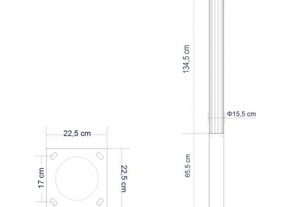 Urban Light Φωτιστικό Πάρκου - Πλατείας - Κήπου Ύψους 2.2 μέτρων LED 40W 5440lm 60° AC100-240VAC IP67 IK09 - D15.5 x H220cm - Anthracite Grey - Φυσικό Λευκό 4000K - LUMILEDS - MEAN WELL DRIVER - 5 Years Warranty