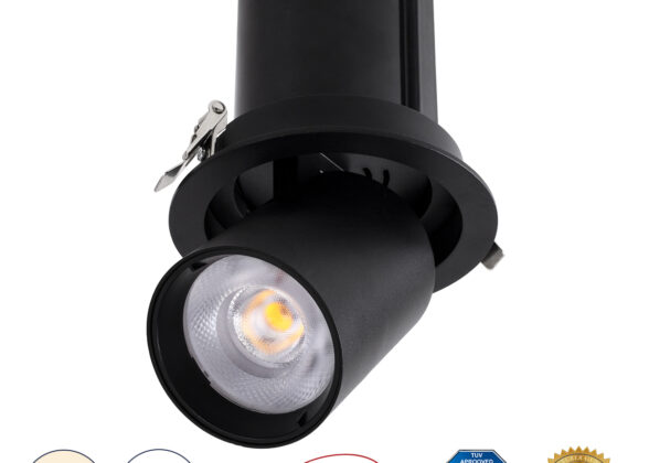 Χωνευτό LED Spot Downlight TrimLess Φ13.5cm 20W 2600lm 36° AC 220-240V IP20 Φ13.5cm x Υ14cm - Στρόγγυλο - Μαύρο - Φυσικό Λευκό 4500K - Bridgelux COB - 5 Years Warranty