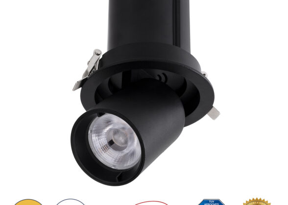 Χωνευτό LED Spot Downlight TrimLess Φ11cm 12W 1500lm 36° AC 220-240V IP20 Φ11cm x Υ11.5cm - Στρόγγυλο - Μαύρο - Θερμό Λευκό 2700K - Bridgelux COB - 5 Years Warranty