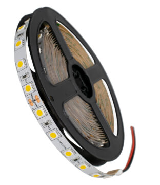 GloboStar® 70222 Ταινία LED SMD 5050 5m 14.4W/m 60LED/m 1648lm/m 120° DC 24V IP20 Θερμό Λευκό 3000K – 5 Χρόνια Εγγύηση