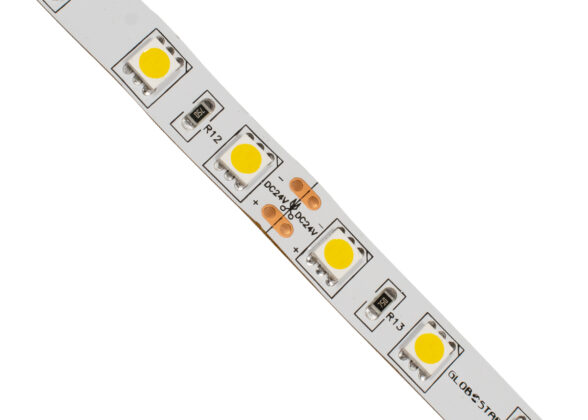 GloboStar® 70222 Ταινία LED SMD 5050 5m 14.4W/m 60LED/m 1648lm/m 120° DC 24V IP20 Θερμό Λευκό 3000K - 5 Χρόνια Εγγύηση