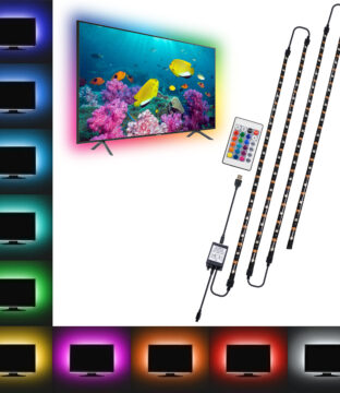 Σετ Ταινία TV Kit LED RGB SMD 5050 2m (4x50CM) 14.4W/2m 60LED/2m 1454lm/2m 120° USB DC 5V Οπίσθιου Κρυφού Φωτισμού για Τηλεόραση με Ασύρματο Τηλεχειριστήριο Αδιάβροχο IP65 RGB