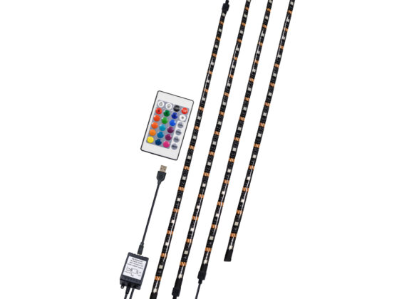 Σετ Ταινία TV Kit LED RGB SMD 5050 2m (4x50CM) 14.4W/2m 60LED/2m 1454lm/2m 120° USB DC 5V Οπίσθιου Κρυφού Φωτισμού για Τηλεόραση με Ασύρματο Τηλεχειριστήριο Αδιάβροχο IP65 RGB