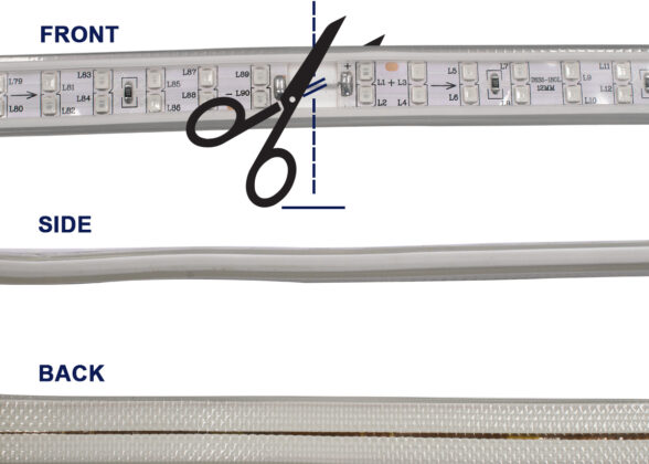 Wide Ταινία Διπλής Σειράς Epistar LED SMD 2835 1m 24W/m 180LED/m 3144lm/m 120° DC 230V Αδιάβροχη IP68 Κόκκινο Dimmable