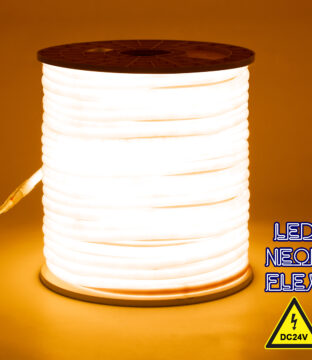 TUBE 360° Degree Neon Flex Epistar LED SMD 2835 1m 12W/m 120LED/m 1212lm/m 360° DC 24V Αδιάβροχη IP68 Gold – Ultra Θερμό 2200K Dimmable