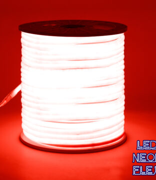 TUBE 360° Degree Neon Flex Epistar LED SMD 2835 1m 12W/m 120LED/m 1212lm/m 360° DC 230V Αδιάβροχη IP68 Κόκκινο Dimmable