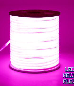 TUBE 360° Degree Neon Flex Epistar LED SMD 2835 1m 12W/m 120LED/m 1212lm/m 360° DC 230V Αδιάβροχη IP68 Ροζ Dimmable