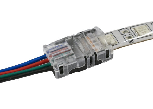 Αδιάβροχος Ταχυσύνδεσμος Ένωσης IP65 - Strip To Cable Connector για Ένωση 1 x RGB Αδιάβροχης Ταινίας LED Πλάτους 10mm με 1 x Καλώδιο Τροφοδοσίας