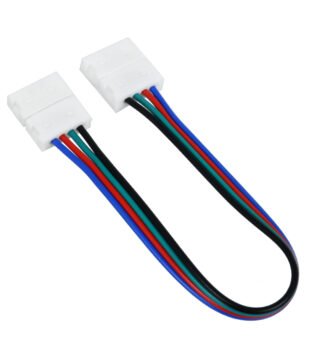 Διπλός Connector με 15cm Καλώδιο για Ταινίές LED RGB 7.2 & 14.4W – 10mm