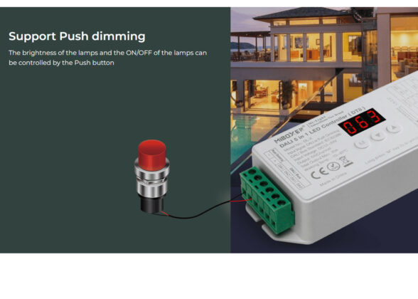 DL-X Mi-BOXER DC DALI & Push Dimming 5 in 1 High Speed Controller / Dimmer 5 Καναλιών DC 12-24V 5 x 6A 144W - Max 20A 480W - IP20 RGBW+WW Μ13 x Π5 x Υ2.5cm - 5 Years Warranty