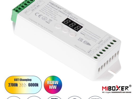 D5-CX Mi-BOXER DC DMX & RDM Dimmer High Speed Controller / Decoder 5 Καναλιών DC 12-24V 5 x 4A 96W - Max 20A 480W - IP20 Μ13 x Π5 x Υ2.5cm - 5 Years Warranty