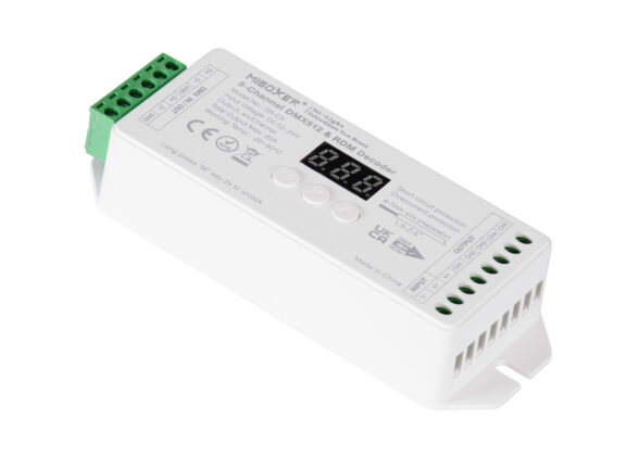 D5-CX Mi-BOXER DC DMX & RDM Dimmer High Speed Controller / Decoder 5 Καναλιών DC 12-24V 5 x 4A 96W - Max 20A 480W - IP20 Μ13 x Π5 x Υ2.5cm - 5 Years Warranty