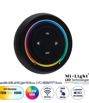 S2-B Mi-Light Ασύρματο Χειριστήριο Αφής RF 2.4Ghz για όλα τα RGBW+WW Mi-BOXER Controller DC 3V 2 x AAA – IP20 Μαύρο Φ7 x Υ2.5cm – 5 Years Warranty